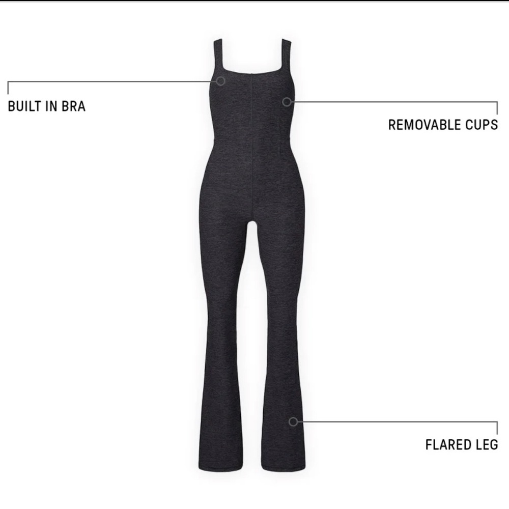 Fabletics Black Heather Flare Jumpsuit XLT - Picture 5 of 5